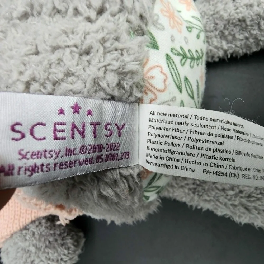 Scentsy Buddy Koala Grey Pink Cardigan Floral Stuffed Animal Plush Toy 12
